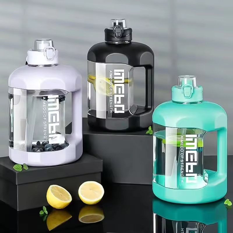 Home 1.8l motivational fitness water bottle – straw lid sports hydration bottle