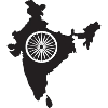 indias map silhouette with ashoka chakra